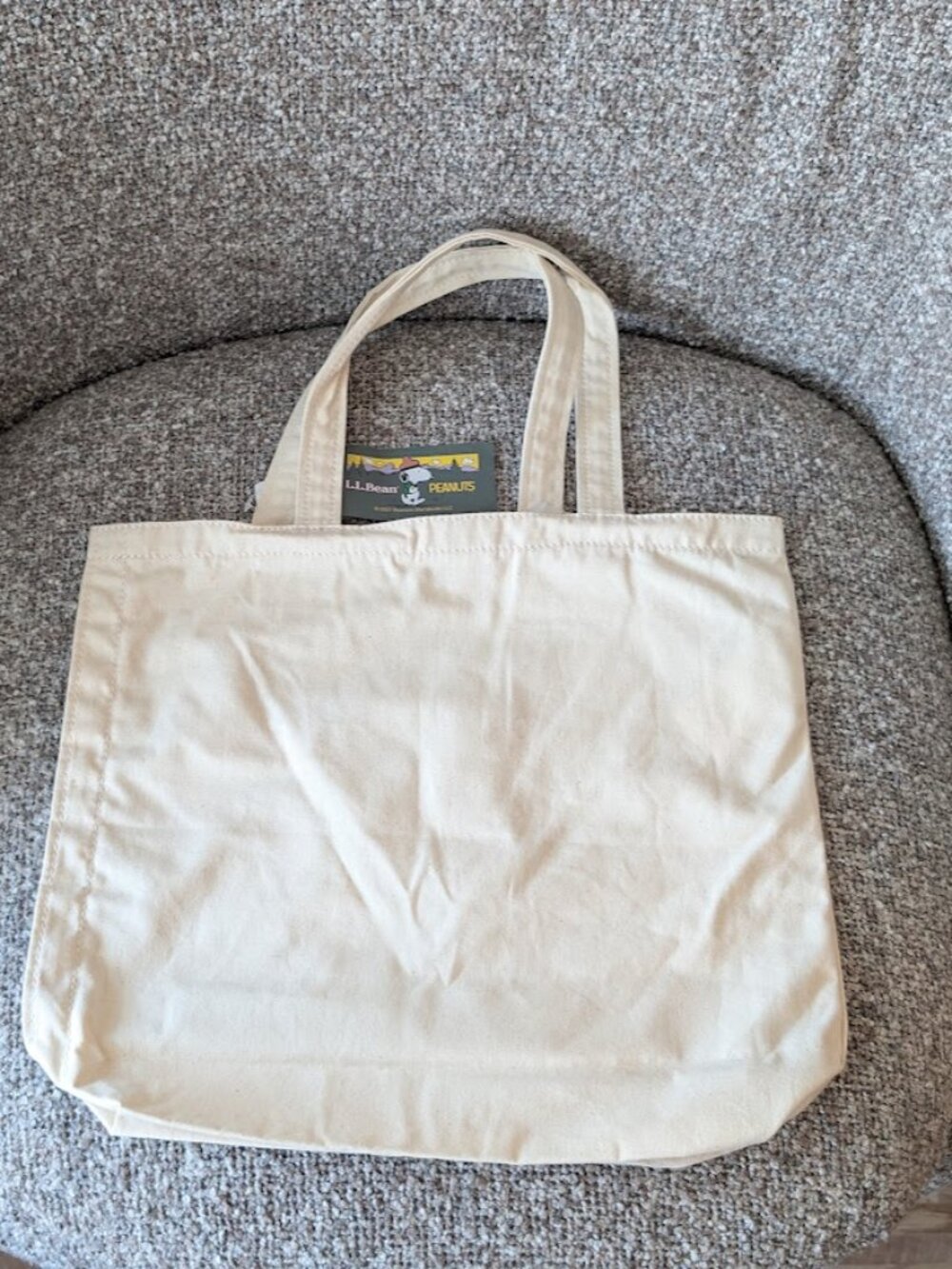 NEW!!L.L. BEAN x Peanuts Snoopy “HAPPY CAMPER” Canvas Tote Bag - Picture 3 of 7